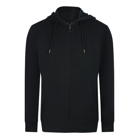 Cavalli Class Bold Floral Logo Black Zip-Up Hoodie TXT68H CF050 05051